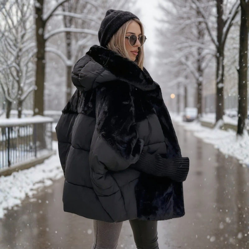sabrina Women’s Cotton Parka – Faux Fur Trim & Lightweight Insulated Design