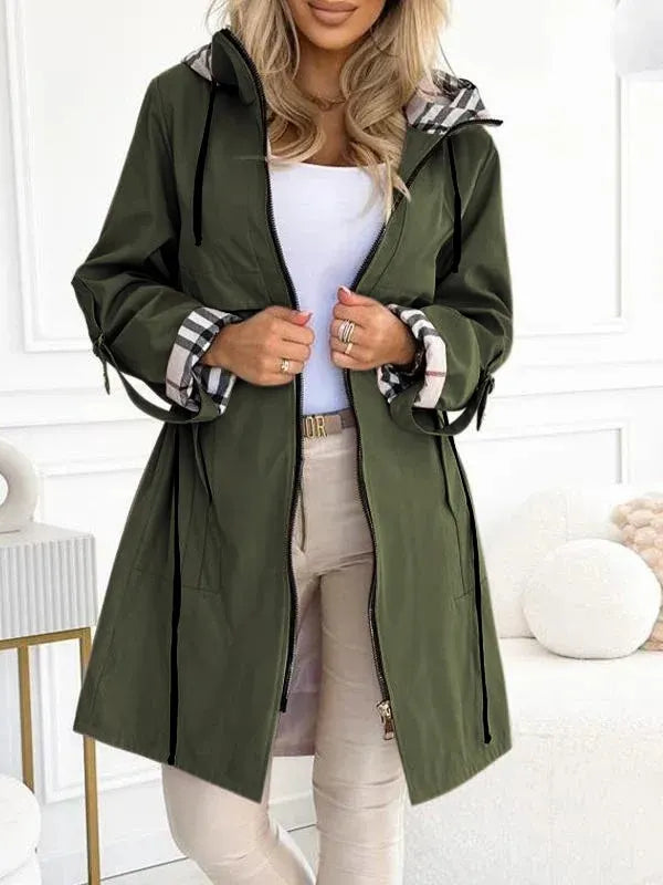Maybelyn Women’s Hooded Coat – Lightweight Zip Jacket with Adjustable Drawstrings