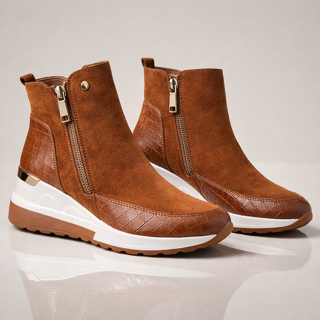 Loreen Women's Suede Wedge Sneaker Ankle Boots