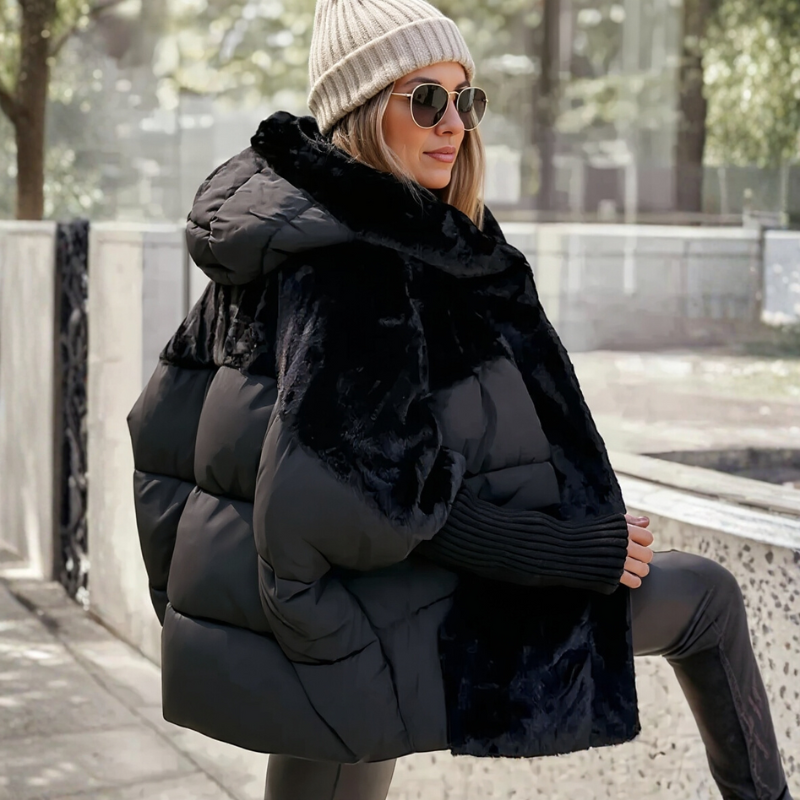 sabrina Women’s Cotton Parka – Faux Fur Trim & Lightweight Insulated Design