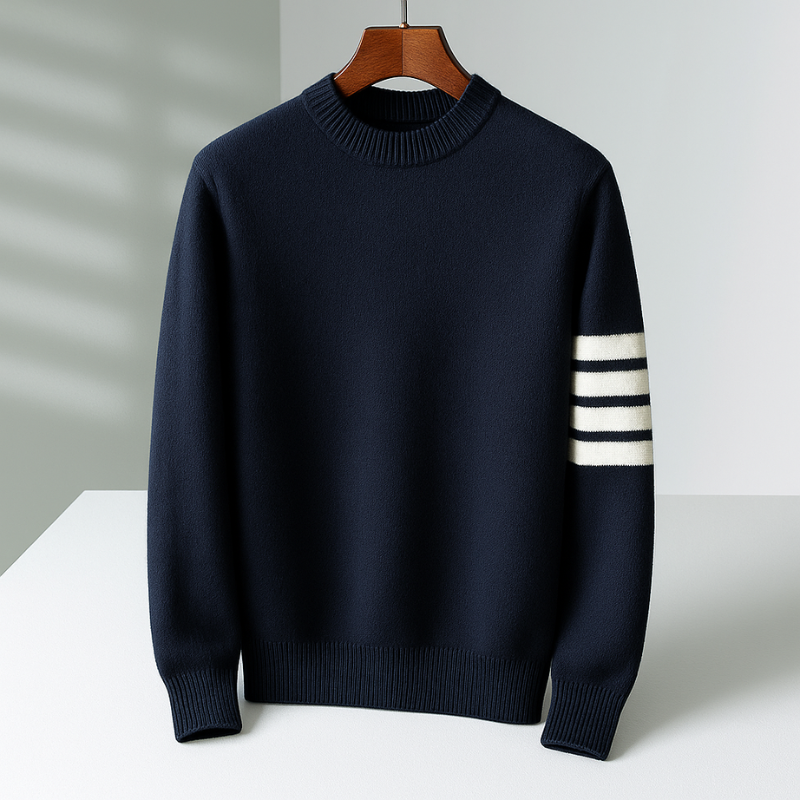 Eduard Men's Knit Sweater – Striped Wool-Blend Pullover