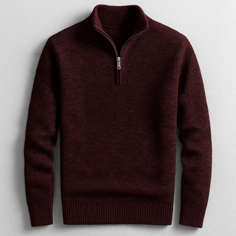 Ethan Men’s Quarter-Zip Sweater – Relaxed Fit Soft Cotton Knit Pullover