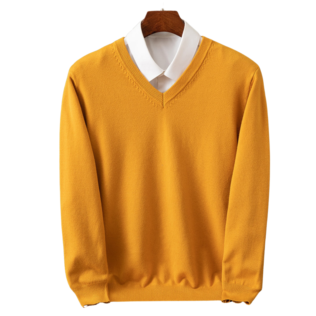 Kenji Men’s Jumper - Lightweight Soft V-Neck Knit Sweater