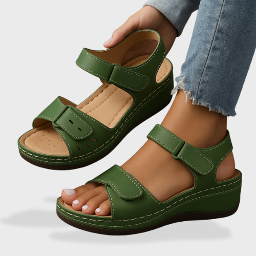 Amara Women’s Sandals – Soft Vegan Leather with Adjustable Fit