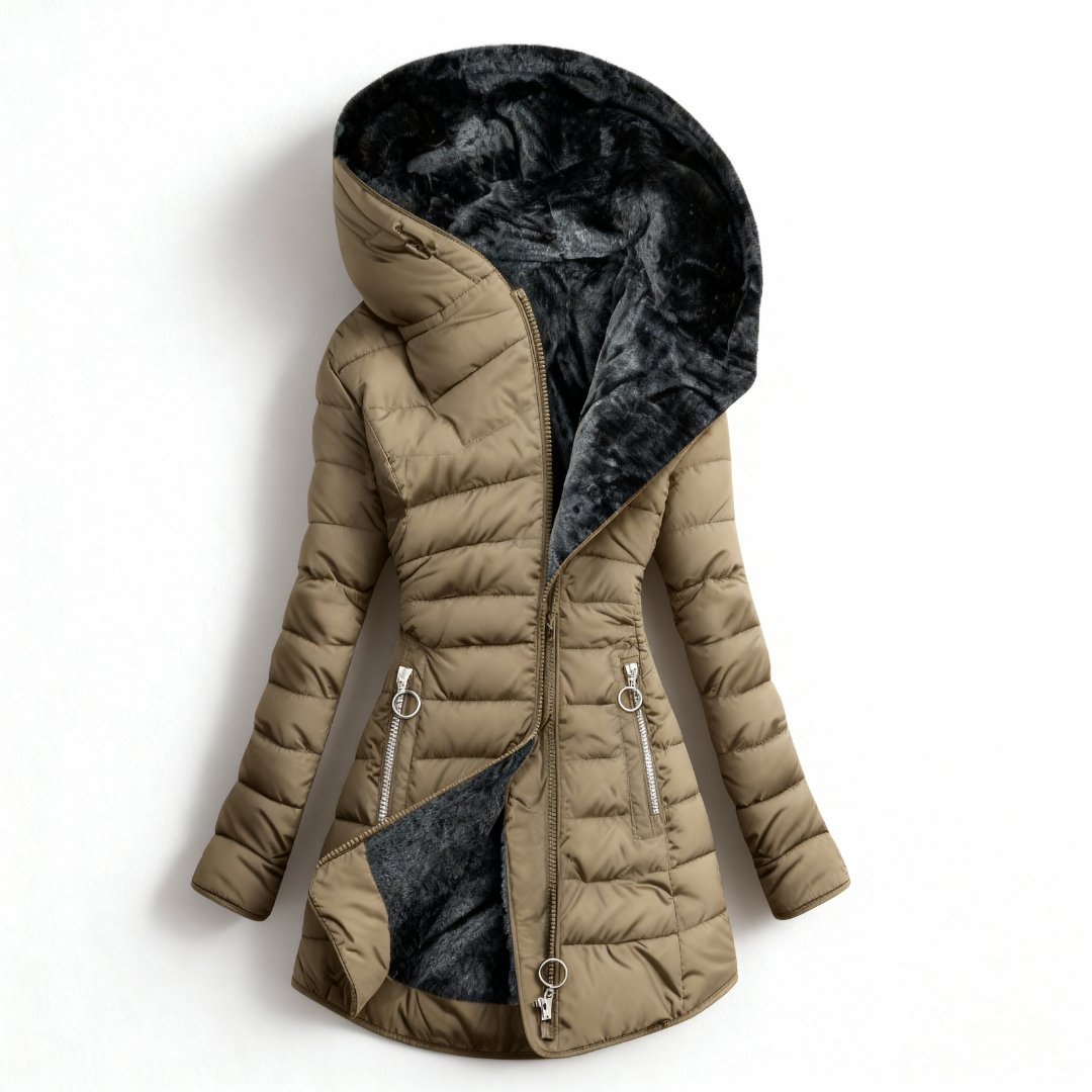 Renee Women’s Waterproof Coat – Insulated Long Hooded Winter Jacket