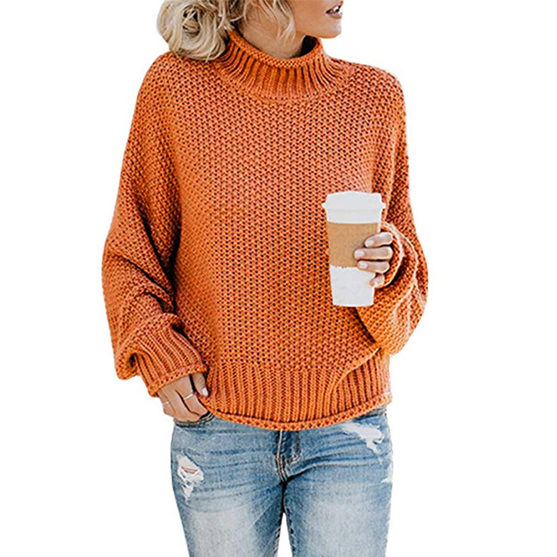 Sophie Women's Turtleneck Pullover – Chunky Knit Sweater with Relaxed Fit
