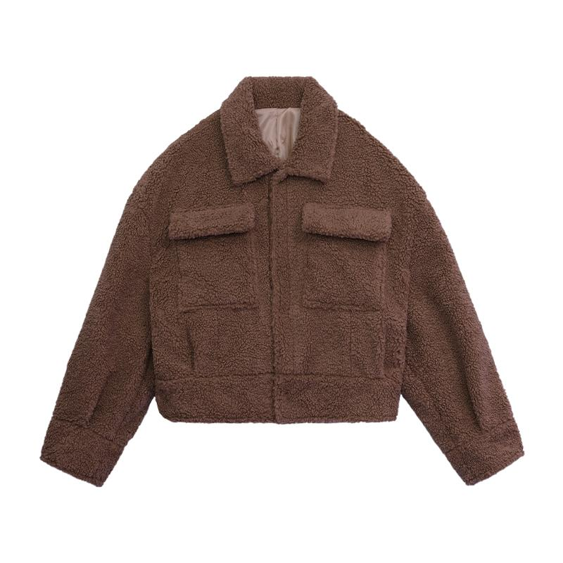 Damien Men’s Fleece Jacket – Concealed Snap Closure Wool Jacket