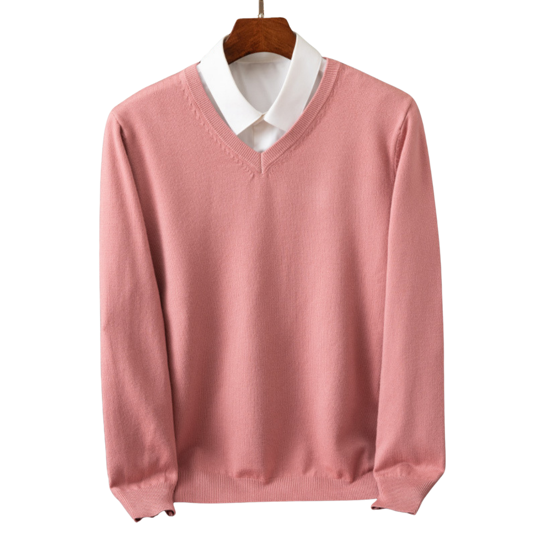 Kenji Men’s Jumper - Lightweight Soft V-Neck Knit Sweater