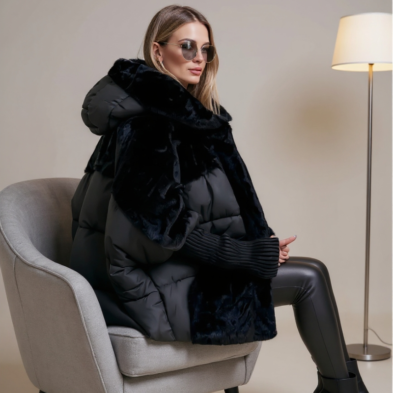 sabrina Women’s Cotton Parka – Faux Fur Trim & Lightweight Insulated Design