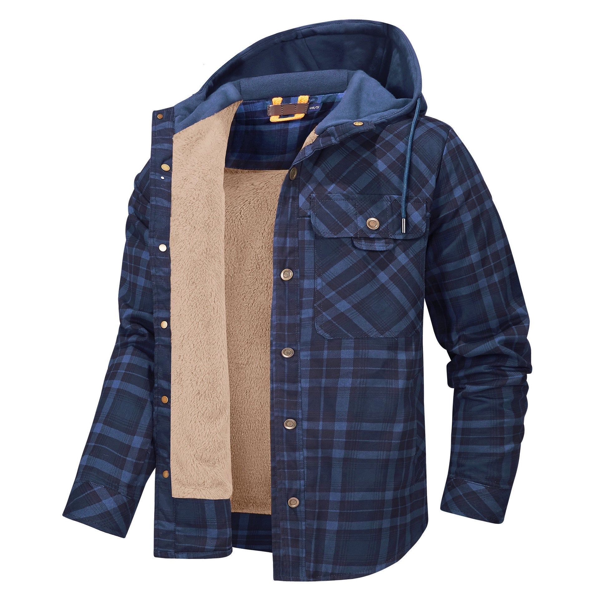 Garry Men’s Sherpa Jacket – Thick Fleece-Lined Hoodie Flannel for Winter Warmth