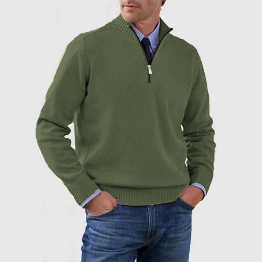 Ellison Men’s Half-Zip Knit Sweater – Tailored Fit Soft Breathable Pullover
