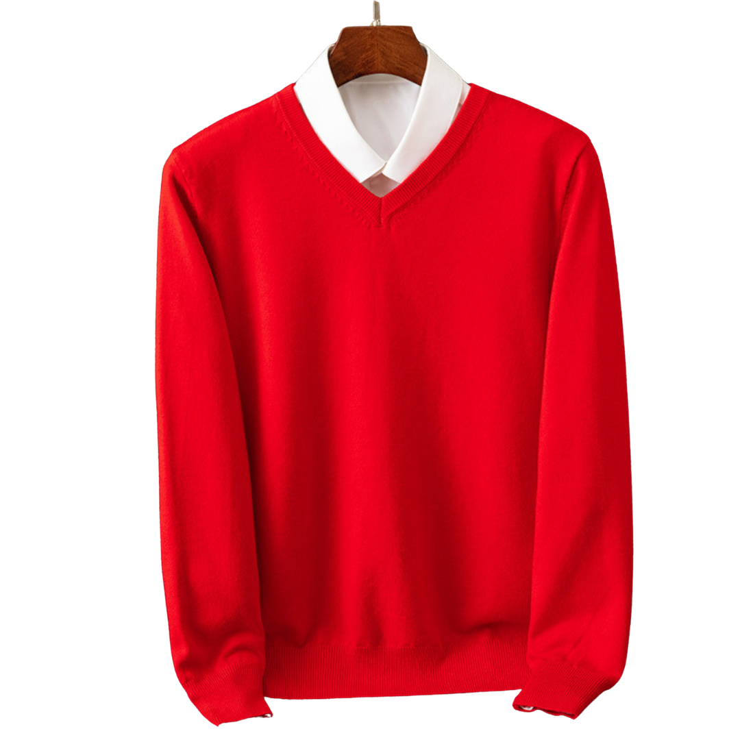 Kenji Men’s Jumper - Lightweight Soft V-Neck Knit Sweater