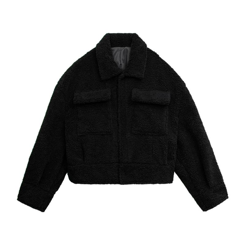 Damien Men’s Fleece Jacket – Concealed Snap Closure Wool Jacket