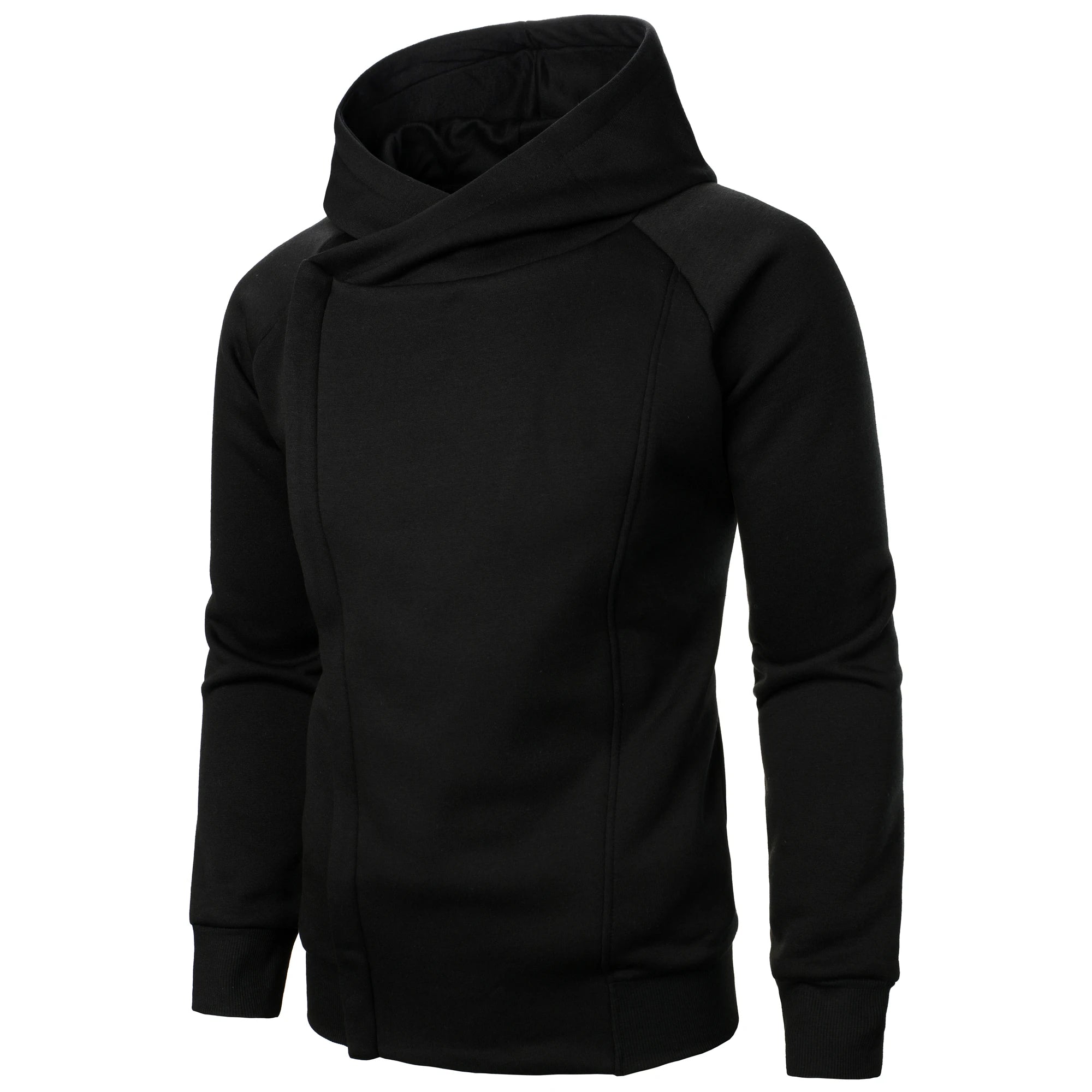 Brion Men’s Zip Up Hoodie – Asymmetric Crossover Fleece Hoodie