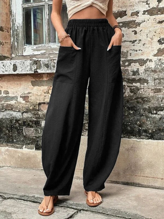 Zaira Women’s Wide-Leg Pants – Lightweight Fabric with Deep Pockets & Relaxed Fit