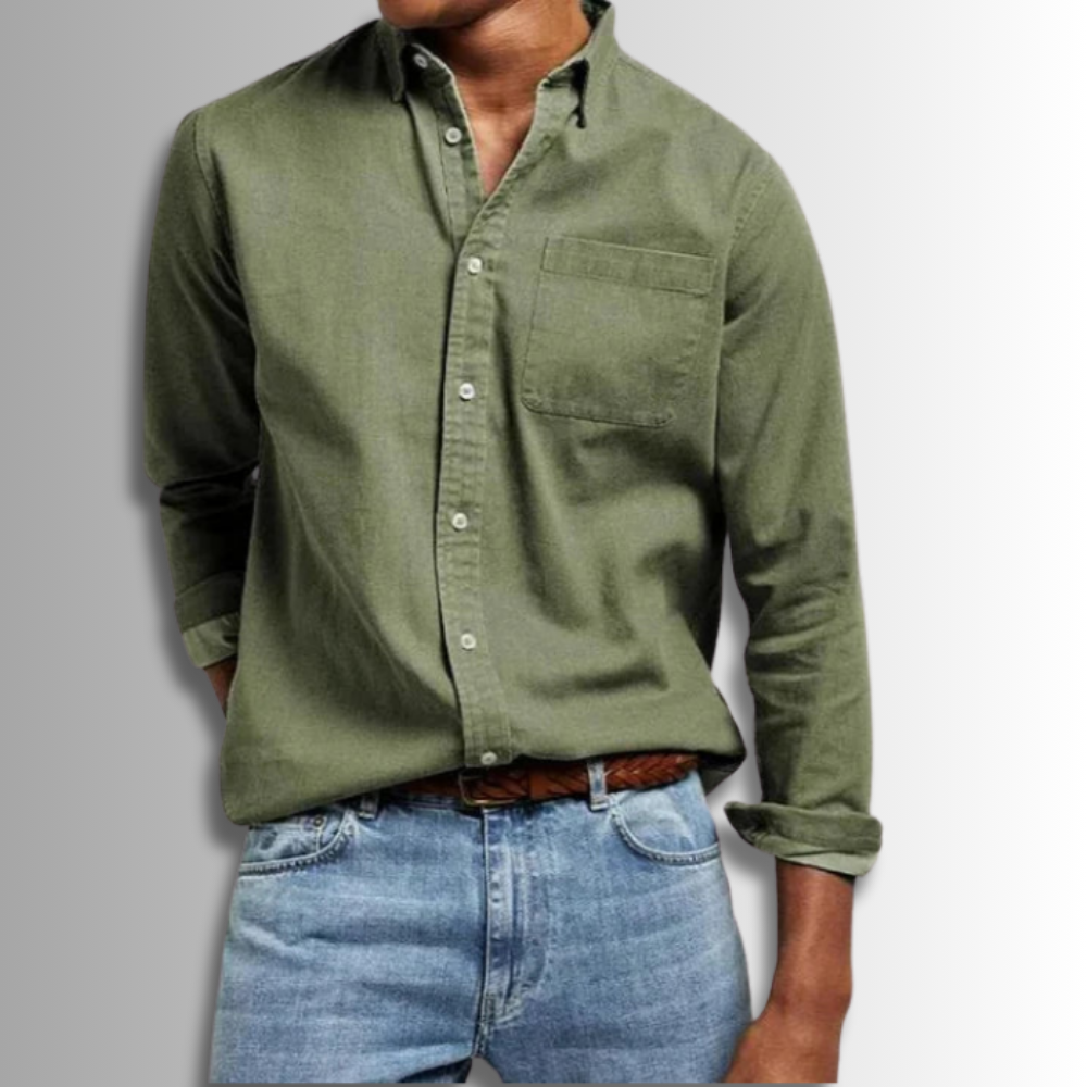 Domenico Men’s Cotton Shirt – Lightweight Button-Down for Casual & Office Wear