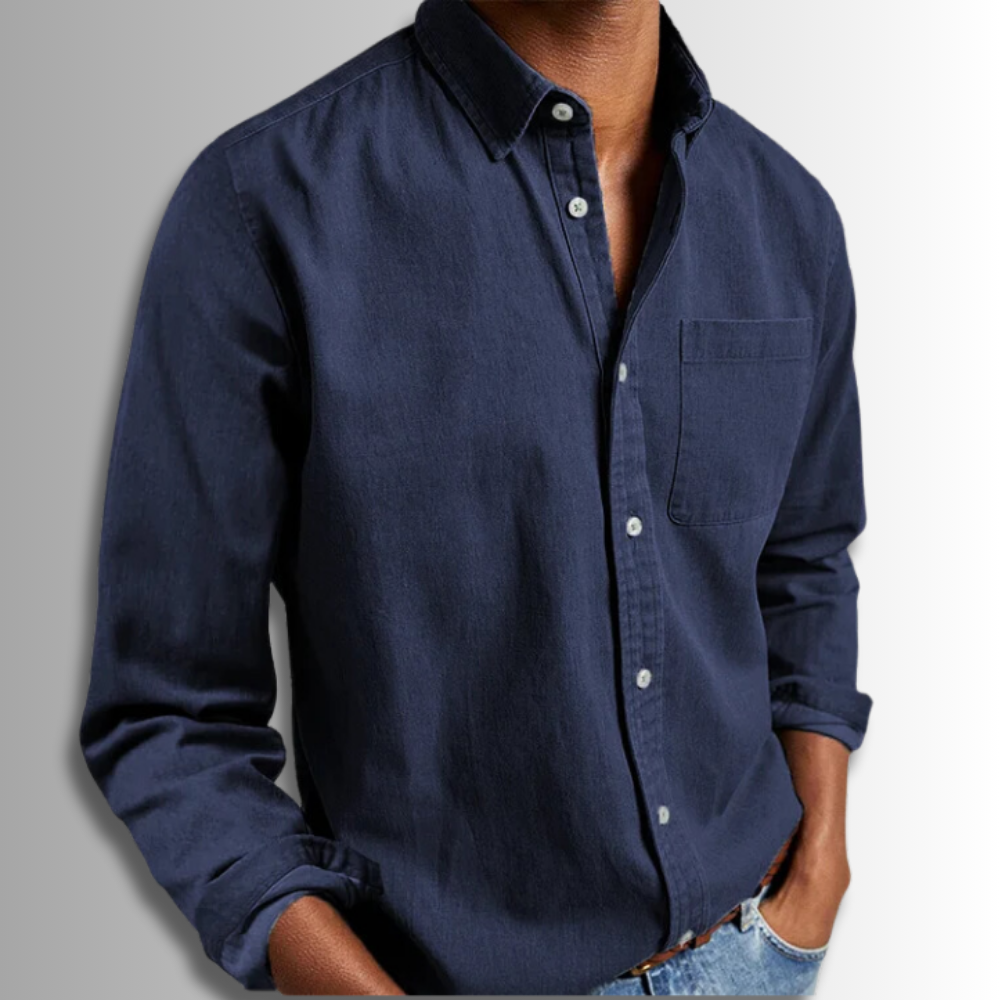 Domenico Men’s Cotton Shirt – Lightweight Button-Down for Casual & Office Wear