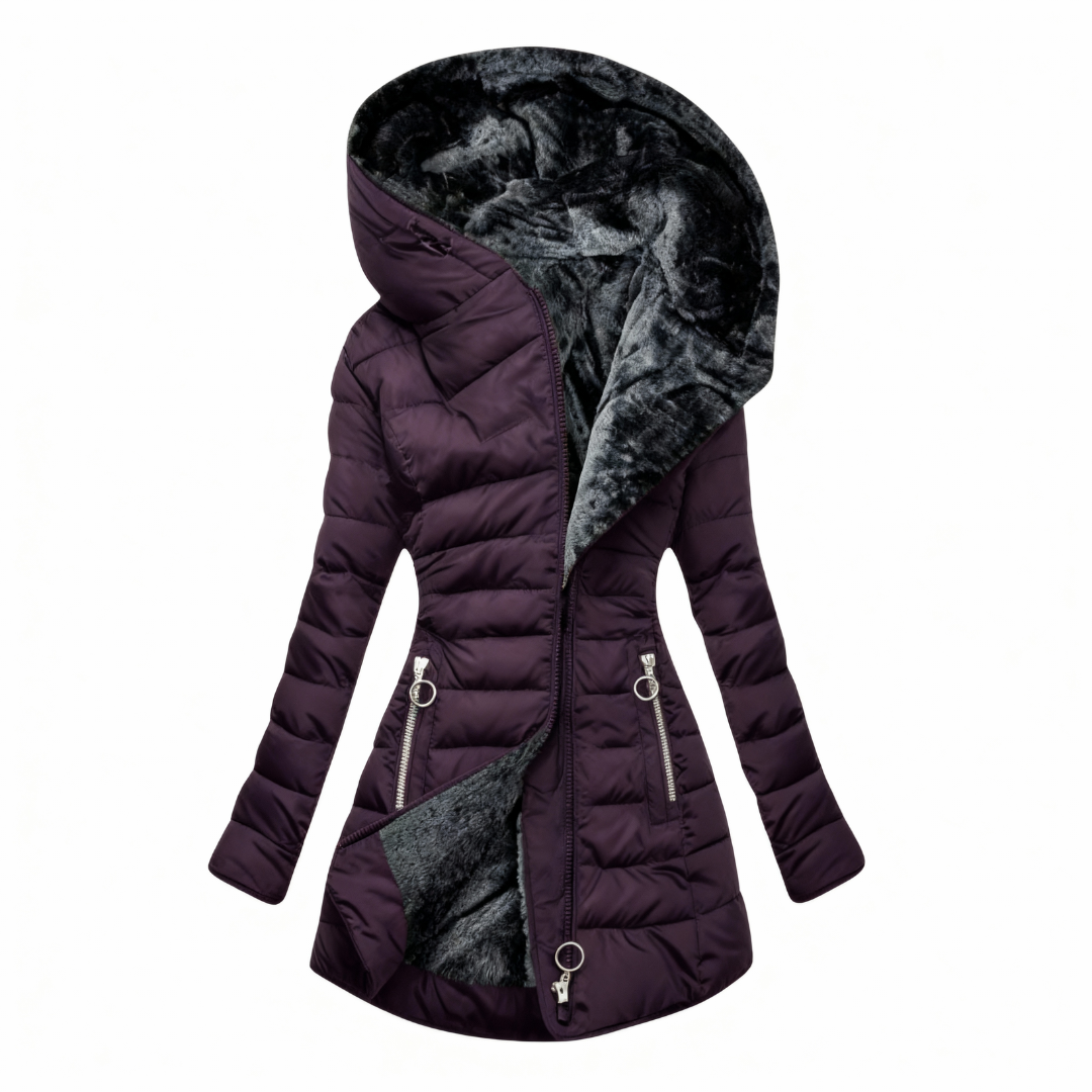 Renee Women’s Waterproof Coat – Insulated Long Hooded Winter Jacket