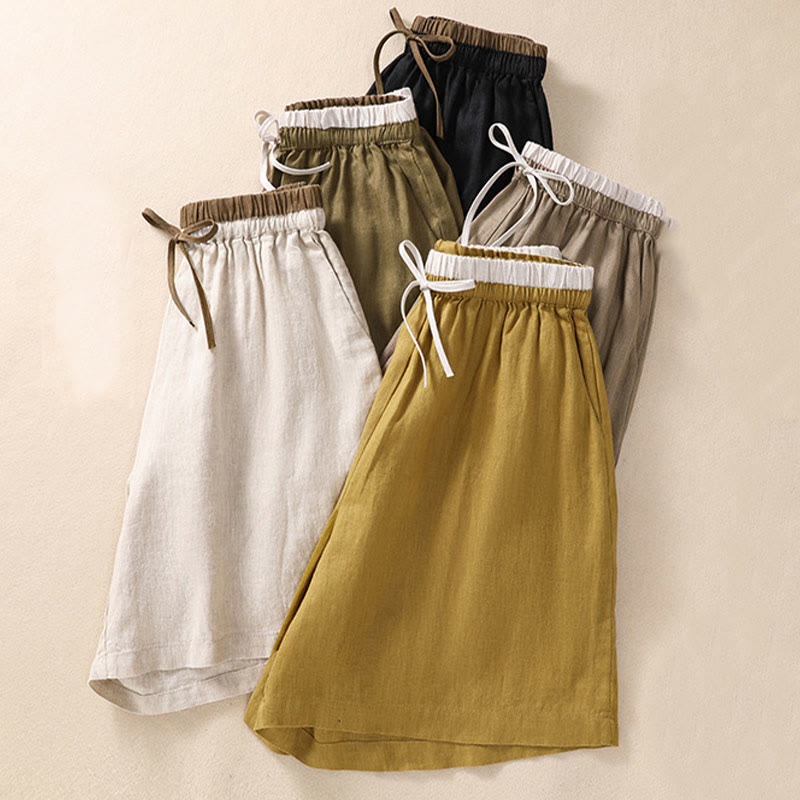 Isabella Cotton Linen Drawstring Shorts – Relaxed Breathable Summer Shorts
