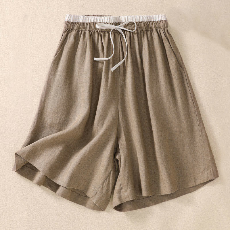 Isabella Cotton Linen Drawstring Shorts – Relaxed Breathable Summer Shorts