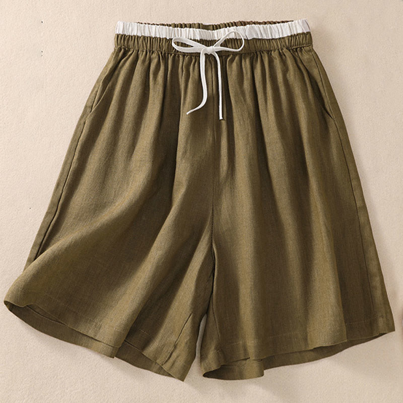 Isabella Cotton Linen Drawstring Shorts – Relaxed Breathable Summer Shorts