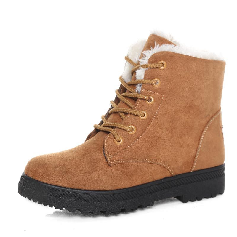 Brielle Women’s Winter Boots – Vegan Suede Lace-Up Design with Plush Fur Lining