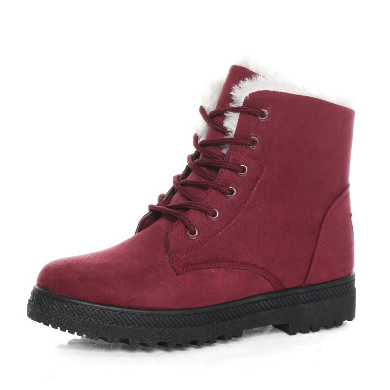 Brielle Women’s Winter Boots – Vegan Suede Lace-Up Design with Plush Fur Lining