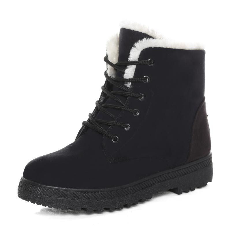 Brielle Women’s Winter Boots – Vegan Suede Lace-Up Design with Plush Fur Lining