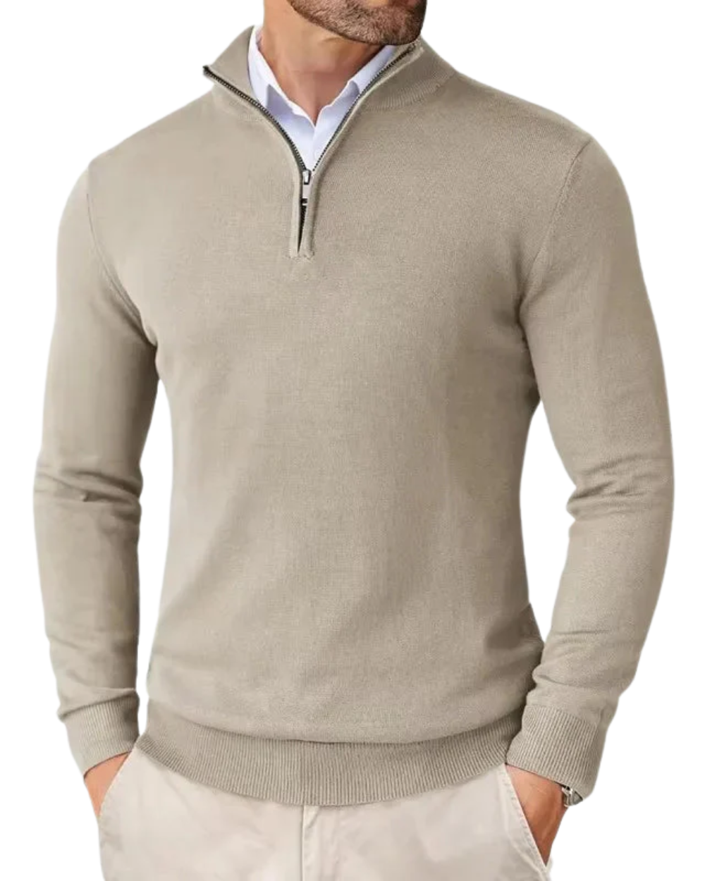 Tomaso Men’s Quarter-Zip Sweater – Lightweight Knit with Stand Collar