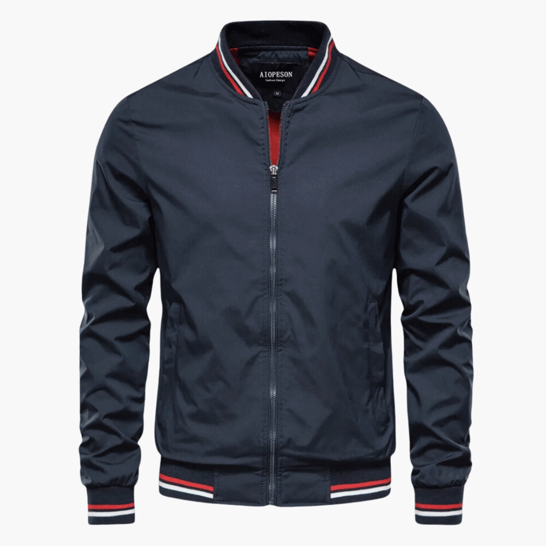 Efren Men’s Casual Jacket – Lightweight Zip-Up with Ribbed Trim