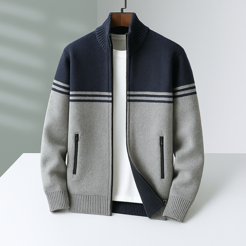 Gregor Men’s Cotton Jacket – Soft Knit Zip Up Jacket