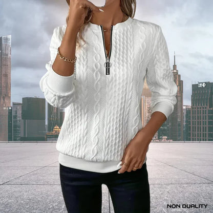 Kylie Half Zip Sweater – Half Zip Knit Pullover with Relaxed Fit