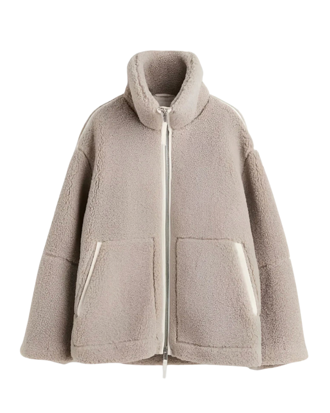 Odette Women’s Wool Jacket – Oversized Lambswool Knit with High Collar