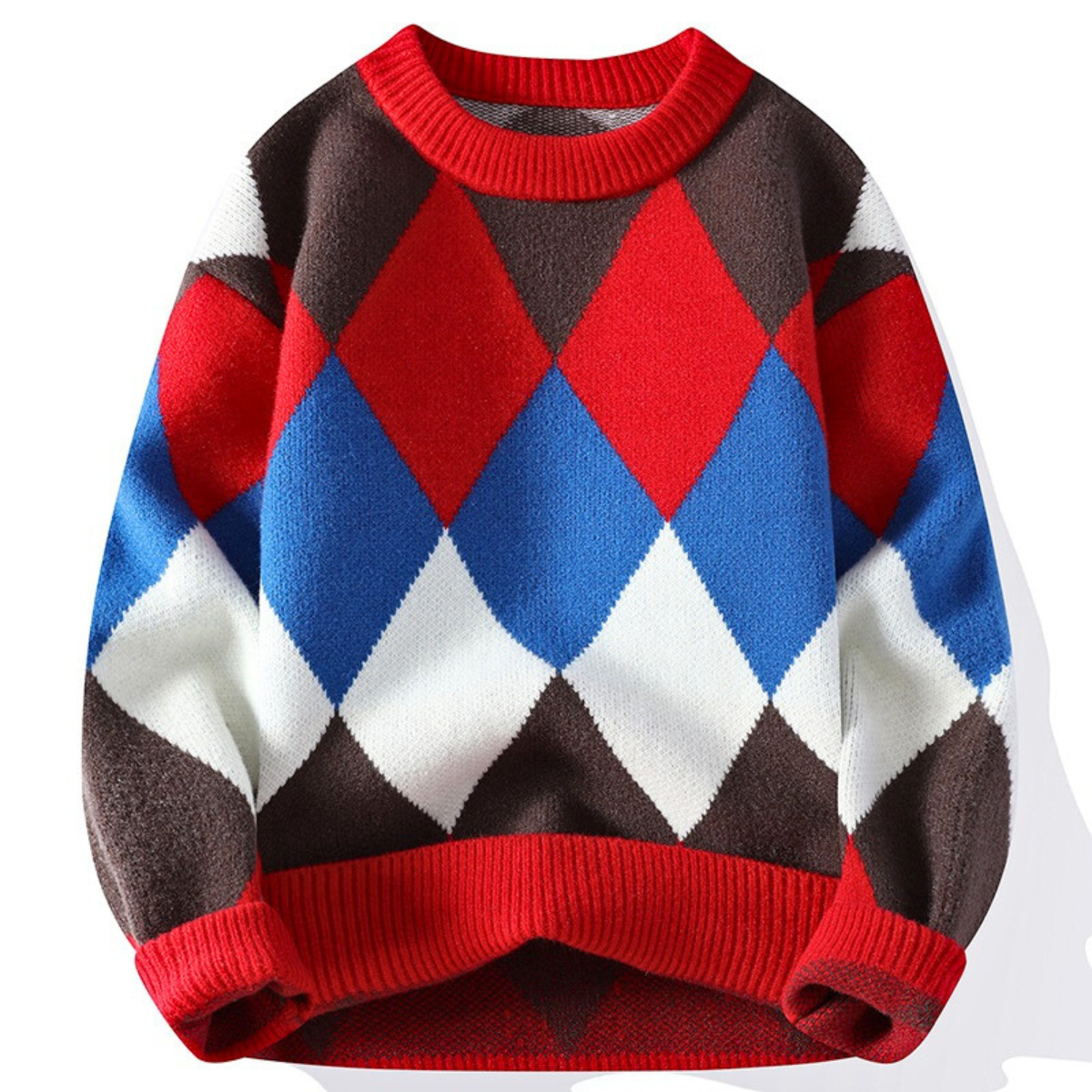 Giovanni Men’s Knit Sweater – Soft Diamond Microfiber Pullover