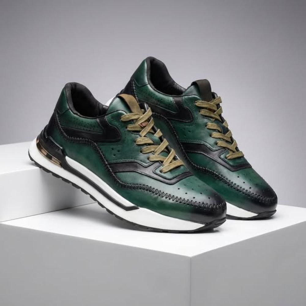 Alessandro Vieri Genuine Leather Oxford Sneakers – Smart Casual Comfort Shoes