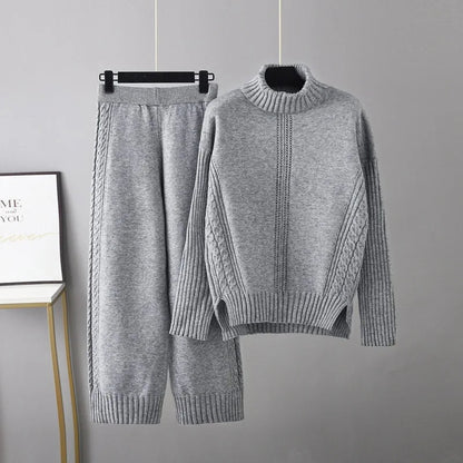 Georgia Cable Knit Lounge Set – Soft Breathable Relaxed Fit Loungewear