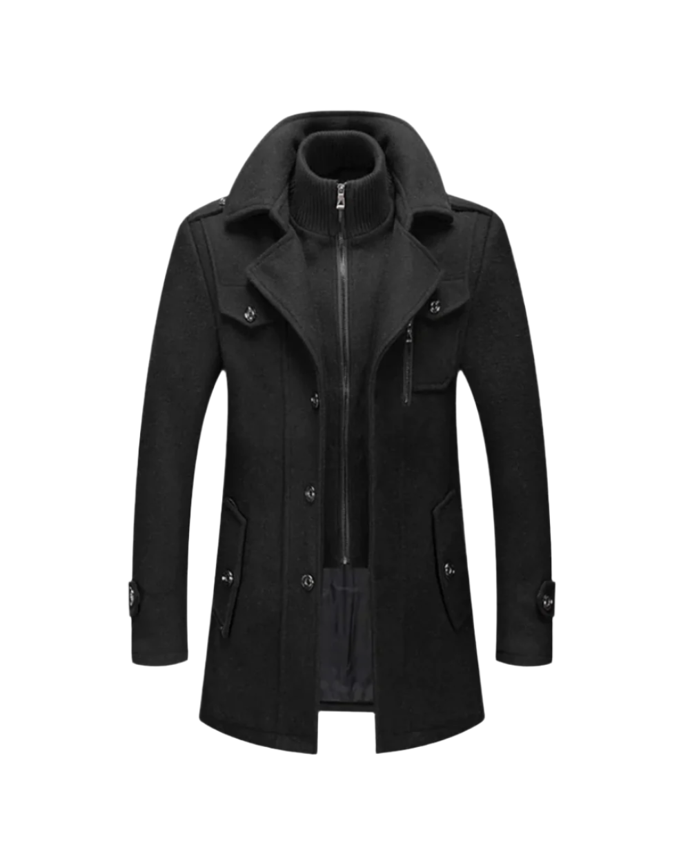 Leonard Men’s Winter Coat – Tailored Long Wool Overcoat