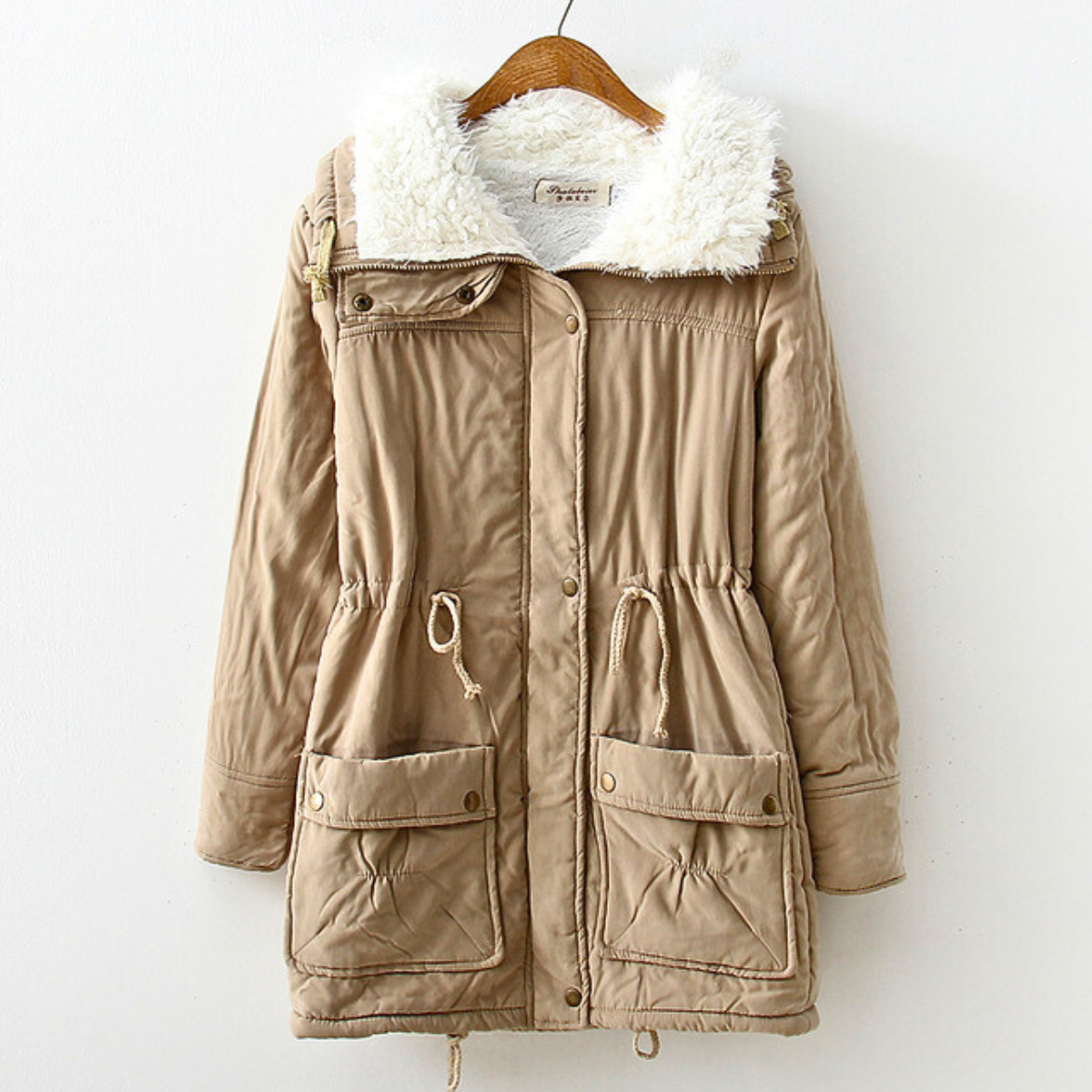 Marione Women’s Sherpa Parka – Cotton-Blend Winter Jacket with Adjustable Waist