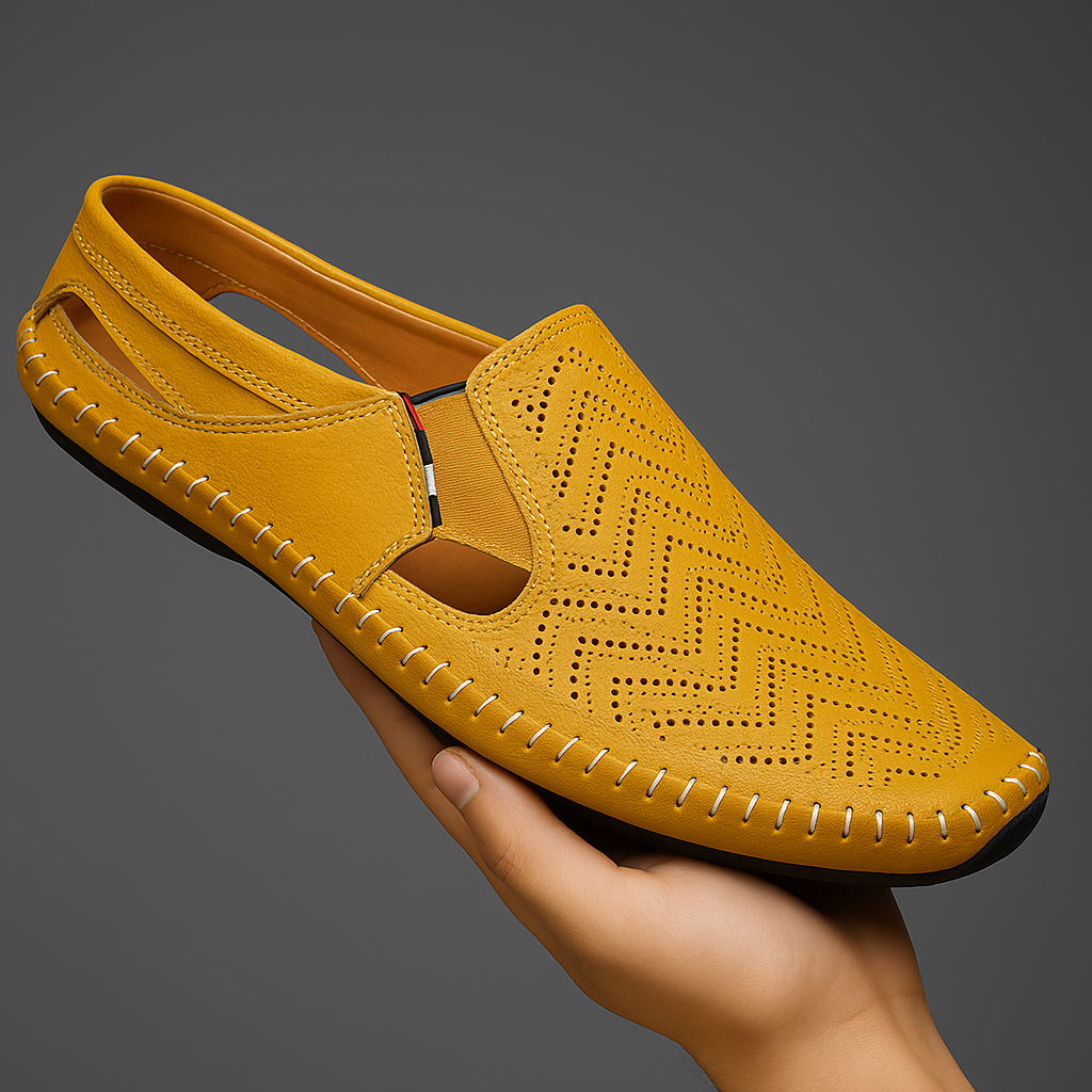 Ramil Italian Leather Sandals – Cushioned Breathable Casual Summer Footwear