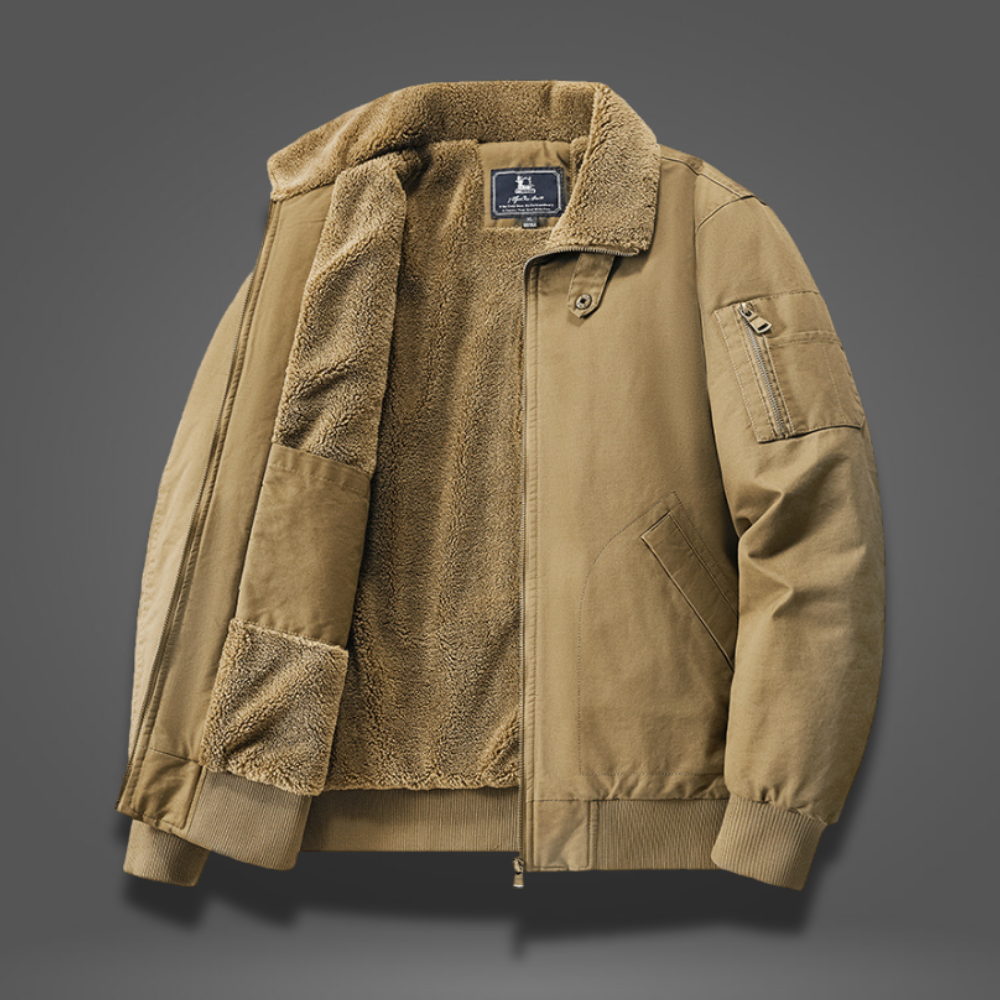 Emilio Men’s Bomber Jacket – Soft Fleece Lined Casual Winter Coat