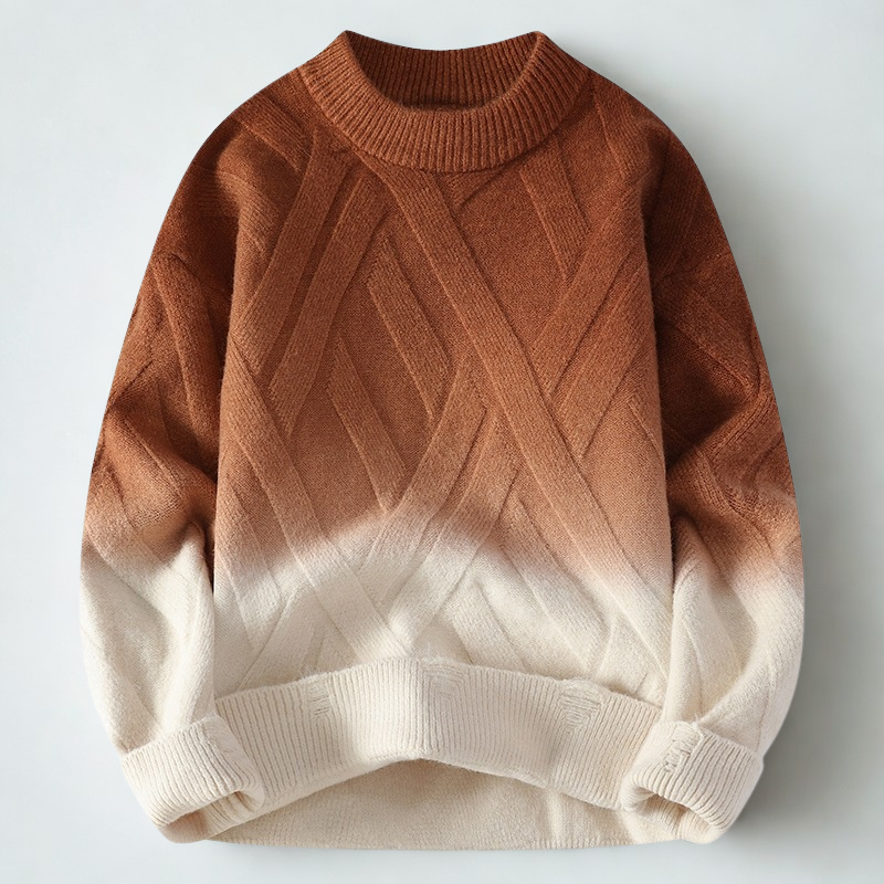 Renato Men's Knit Sweater – Wool-Blend Ombre Gradient Pullover