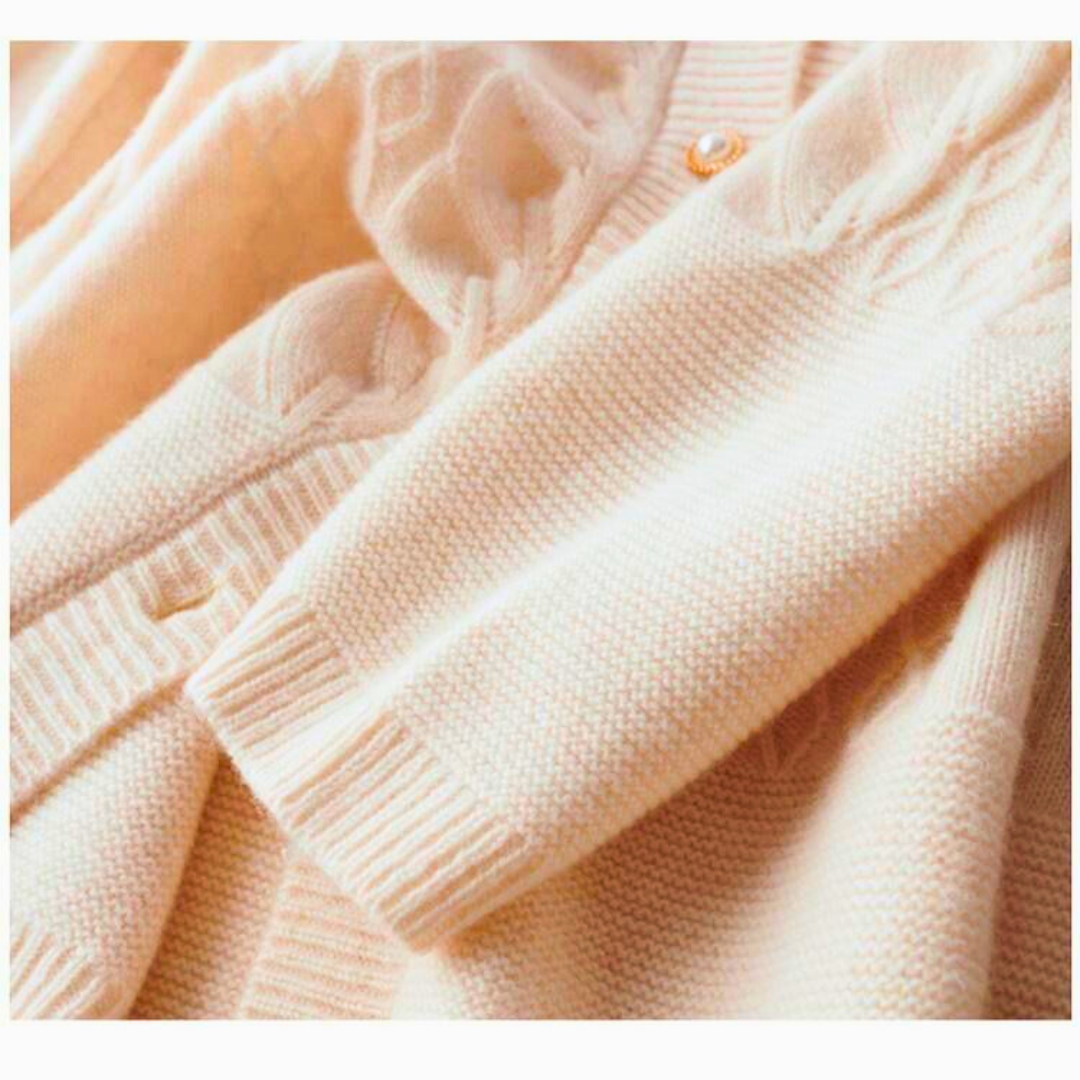 Danica Women’s Wool Cardigan – Cable Knit with Pearl Button Closure
