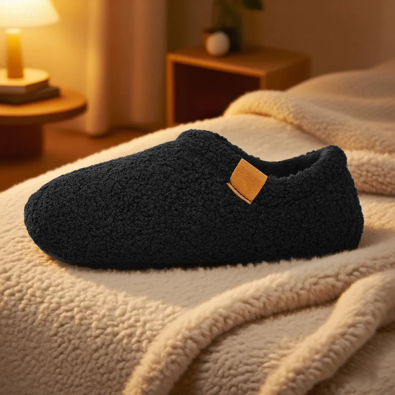 Lucien Teddy Fleece Slides – Ultra-Soft Indoor & Outdoor Slippers