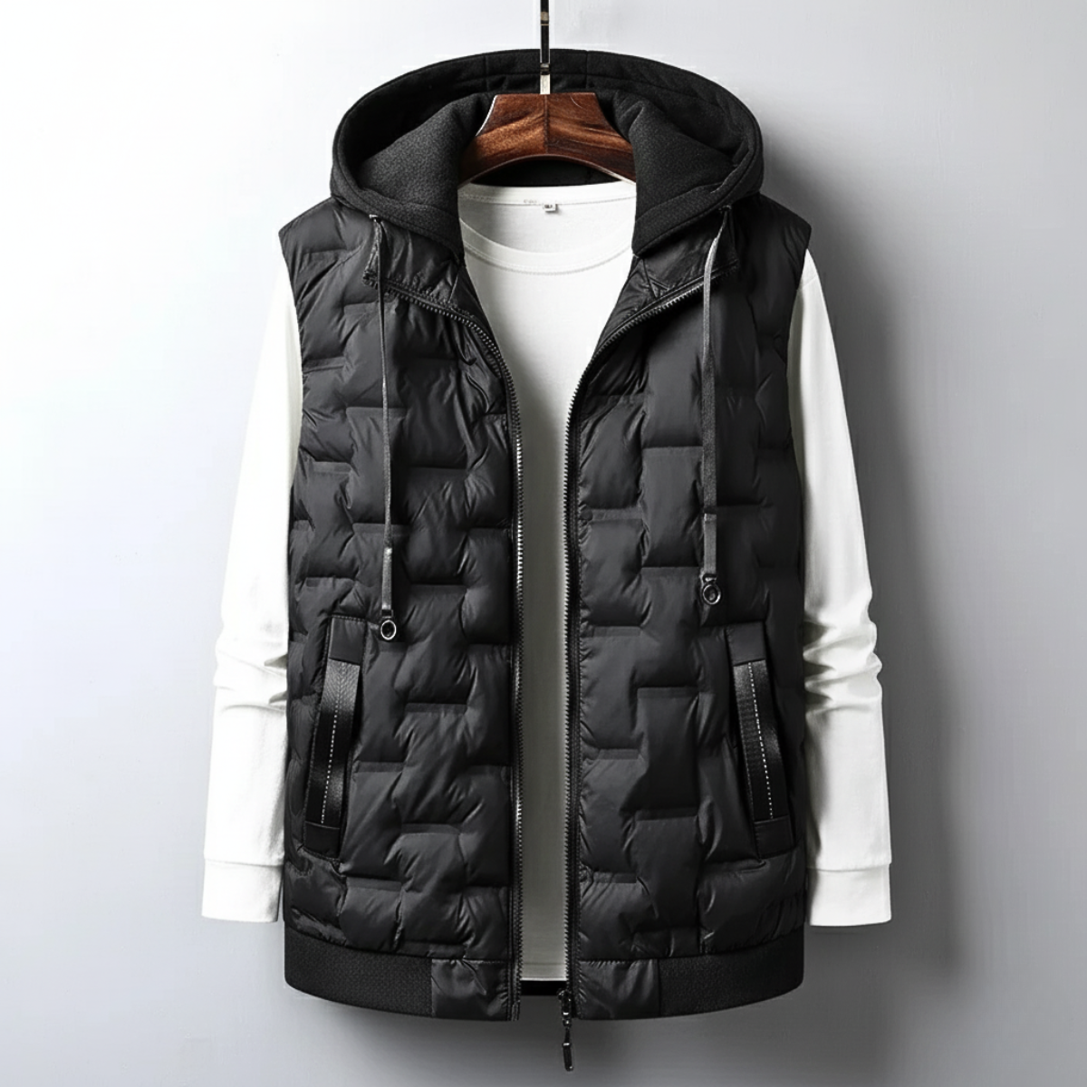 Carlo Men’s Hooded Puffer Vest – Lightweight Poly-Fill Insulation