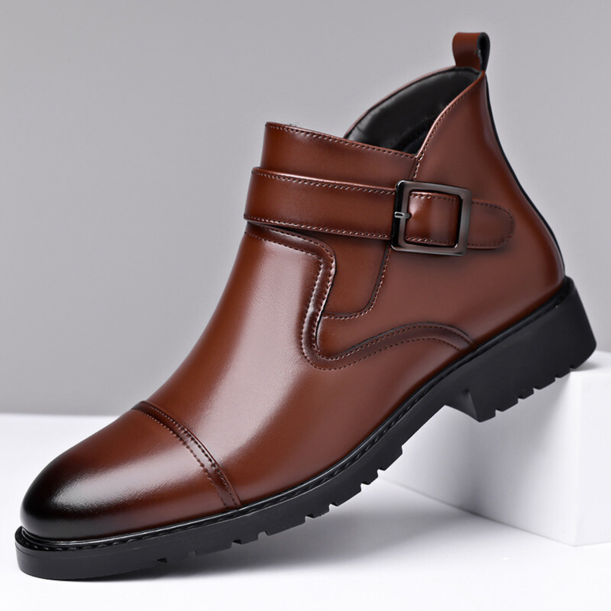 Archie Men’s Buckle Strap Ankle Boots