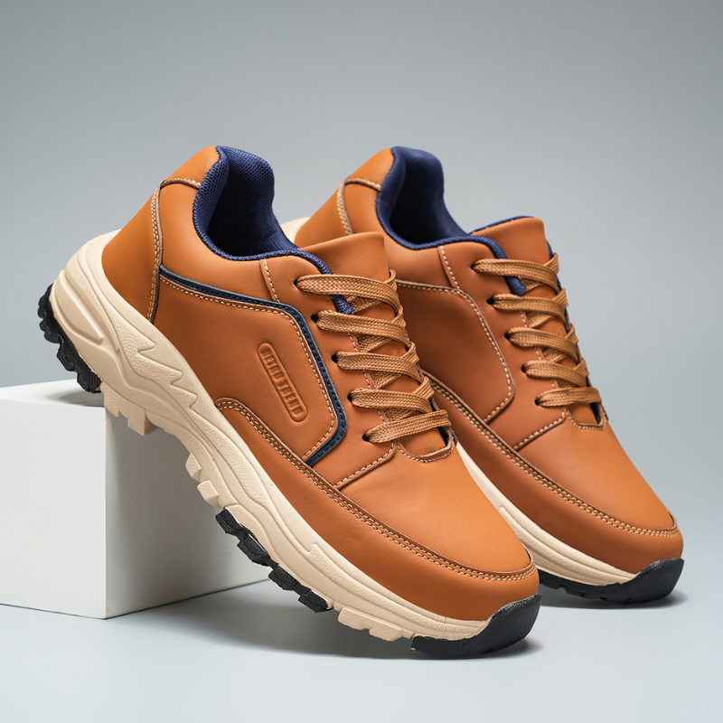 Archie Men’s Leather Trainers – Cushioned Everyday Shoes