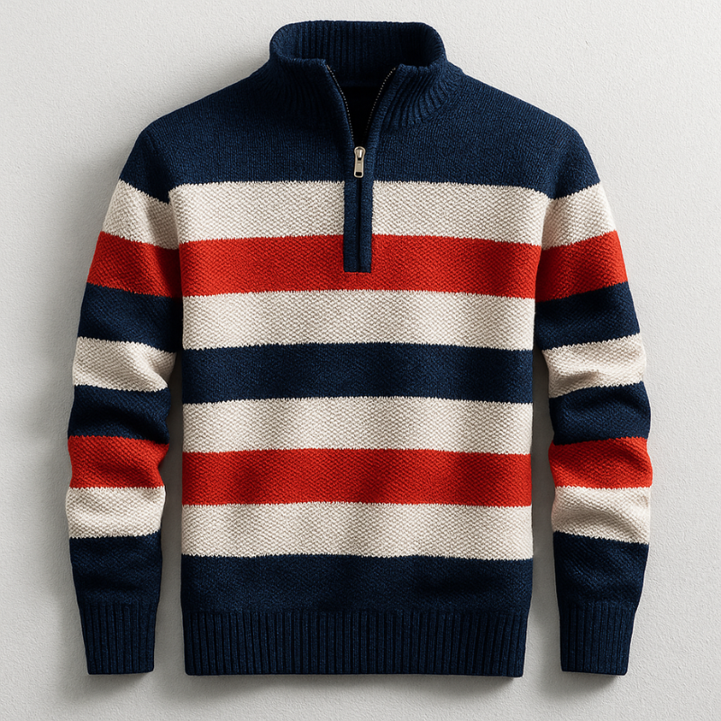 Raynan Men’s Quarter-Zip Pullover – Lightweight Cotton Knit Sweater