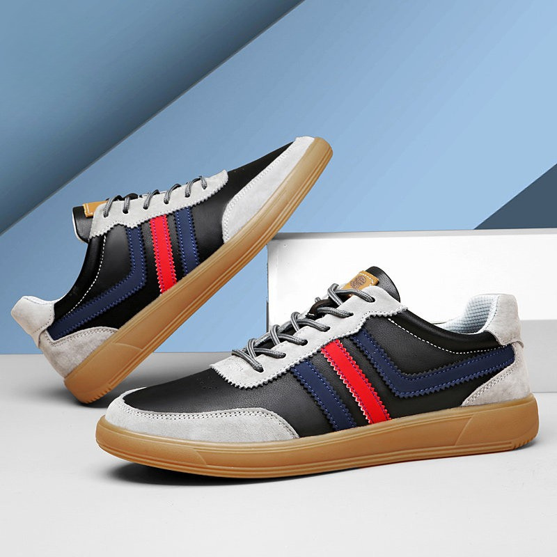 Vittorio Retro Court Trainers – Vintage Casual Everyday Leather & Suede Shoes