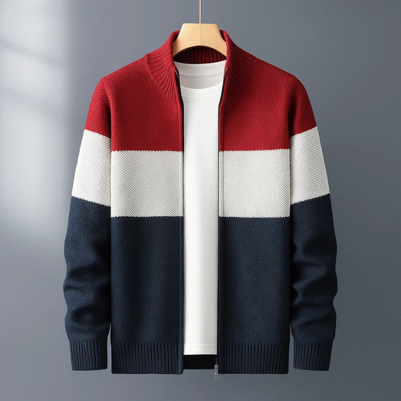 Franco Men’s Jacket – Soft Cotton Fleece-Lined Full-Zip Jacket