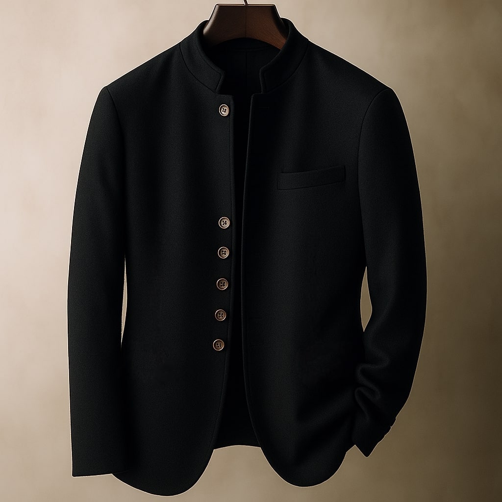 Jethro Men's Wool Jacket – Stand Collar Men’s Wool Coat